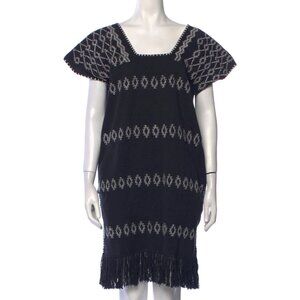 Pippa Holt Black and White Cotton Mini Shift Dress O/S